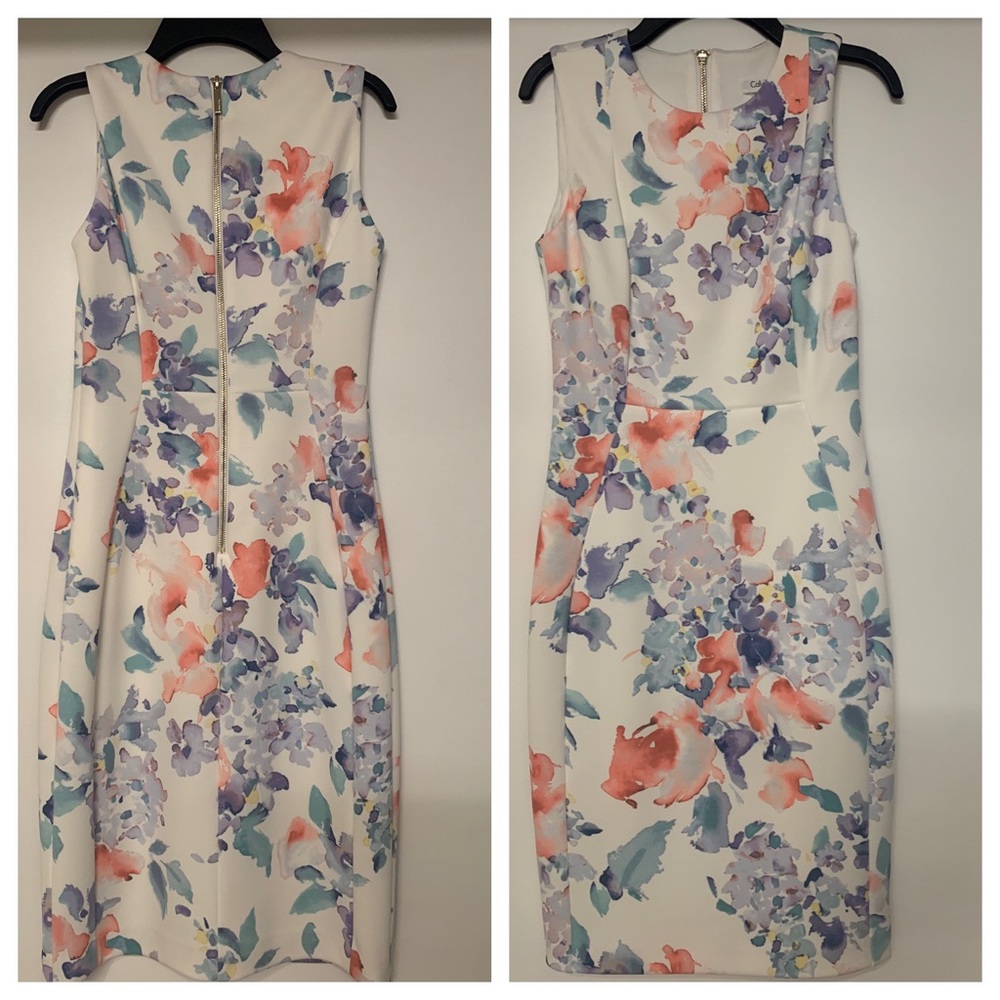 Scuba floral print dress